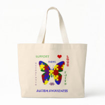 Autism Love and Support Tote bags