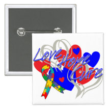 Autism Love Hope Cure Pinback Button
