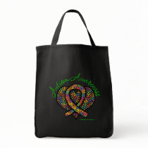 Autism Mosaic Heart Ribbon bags