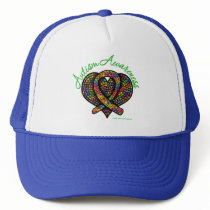 Autism Mosaic Heart Ribbon Hat