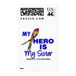 Autism My Hero is My Sister Postage Stamp