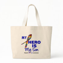 Autism My Hero is My Son Canvas Bags