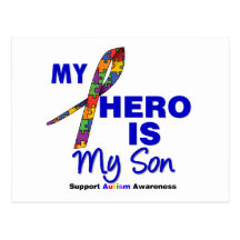 Autism My Hero is My Son Post Card