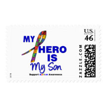 Autism My Hero is My Son Stamp