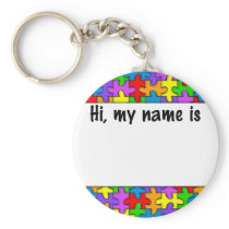 Autism Name Tag Key Chain