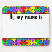 Autism Name Tag mousepads by wolfmama Autism Name Tag mousepads