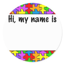 Autism Name Tag stickers by wolfmama Autism Name Tag stickers