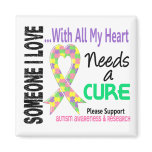 Autism Needs A Cure 3 (Pastel) Fridge Magnet