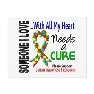 Autism Needs A Cure 3 Post Card by awarenessgifts