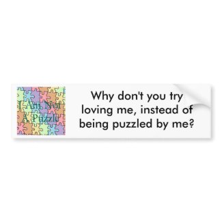 autism not a puzzle 1 bumpersticker