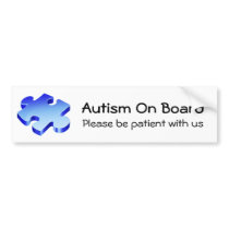 Autism On Board Bumper Sticker