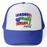 Autism PEACE LOVE CURE Mesh Hat