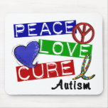 Autism PEACE LOVE CURE Mouse Mats