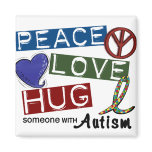 Autism PEACE LOVE HUG Magnet