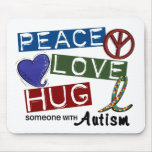 Autism PEACE LOVE HUG mousepads