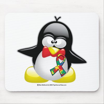 Autism Penguin Mouse Mat by fightcancertees