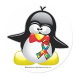 Autism Penguin Round Sticker