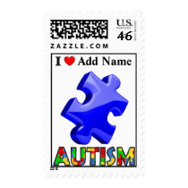 Autism Postage Blue Puzzle Customize