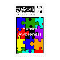autism puzzle, Autism Awareness postage stamp