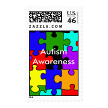 autism puzzle, Autism Awareness postage stamp