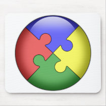 Autism Puzzle Ball Mouse Pads