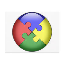 Autism Puzzle Ball Postcards