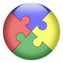 Autism Puzzle Ball stickers by wolfmama Autism Puzzle Ball stickers