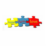 Autism Puzzle Faith Hope Love Pin Photo Cut Outs