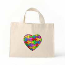 Autism Puzzle Heart bags by wolfmama Autism Puzzle Heart bags