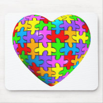 Autism Puzzle Heart mousepads by wolfmama Autism Puzzle Heart mousepads
