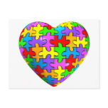 Autism Puzzle Heart Post Card