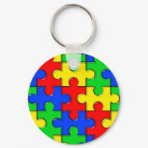 Autism Puzzle keychains by wolfmama Autism Puzzle keychains