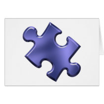 Autism Puzzle Piece Blue Card
