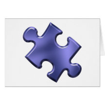 Autism Puzzle Piece Blue Card