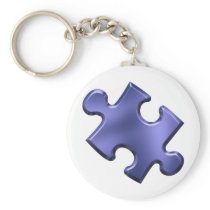 Autism Puzzle Piece Blue Key Chains