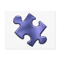 Autism Puzzle Piece Blue Postcard