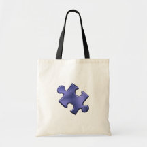 Autism Puzzle Piece Blue Tote Bag