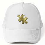 Autism Puzzle Piece Gold Trucker Hat
