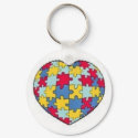 Autism puzzle piece heart keychains by aboukair Autism puzzle piece heart keychains