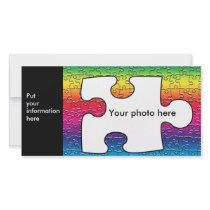 autism puzzle piece photo card, template photo cards by DesignsbyLisa autism puzzle piece photo card, template photo cards