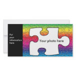 autism puzzle piece photo card, template