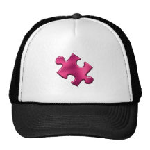 Autism Puzzle Piece Pink Mesh Hats