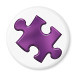 Autism Puzzle Piece Purple Magnet