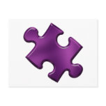 Autism Puzzle Piece Purple Post Cards