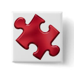 Autism Puzzle Piece Red Button