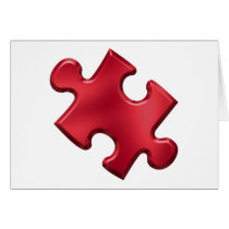 Autism Puzzle Piece Red Card