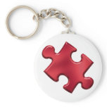 Autism Puzzle Piece Red Keychain