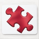 Autism Puzzle Piece Red Mousepad