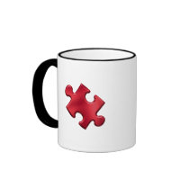 Autism Puzzle Piece Red Mug
