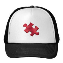 Autism Puzzle Piece Red Trucker Hats